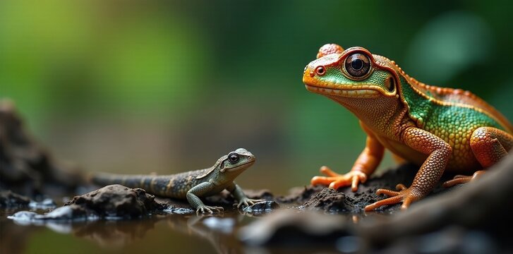 Einige Augen in einem Auge mit einem kleinen Reptil, reptile, wilde tiere