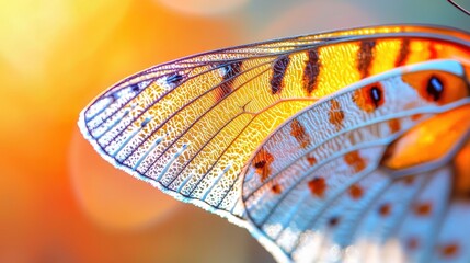 Colorful Butterfly Wing Displaying Intricate Patterns and Textures