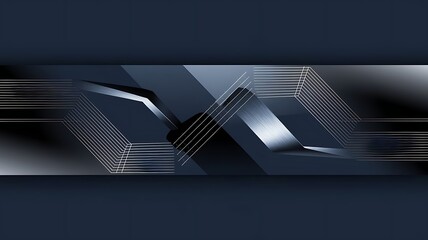 Obraz premium Abstract Geometric Design with Metallic Silver and Dark Blue Hues