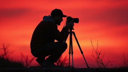 silhouette of photographer