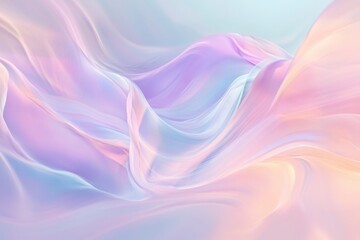 Obraz premium Soft pastel waves flowing gently across a serene landscape at dusk in pastel shades