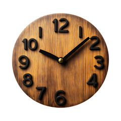 Minimalist Wall Clock with Oversized Numbers Isolated on Transparent Background