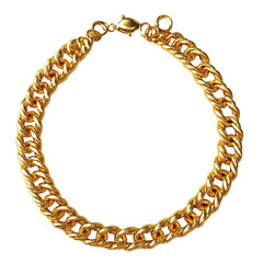 Obraz premium Luxury Gold Rope Chain Necklace with Intricate Twist Isolated on Transparent or blank Background, PNG