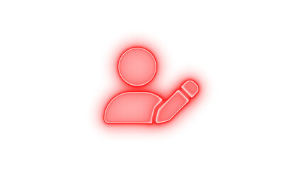 User pen icon red  color glowing neon on black background
