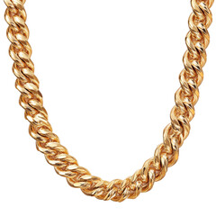 Obraz premium Luxury Gold Twisted Rope Chain Necklace Isolated on Transparent or blank Background, PNG