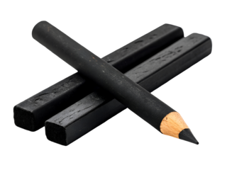 Artist’s charcoal png isolated transparent white background | Clipping path white background 2025 download high-quality art supply image for design and creative projects