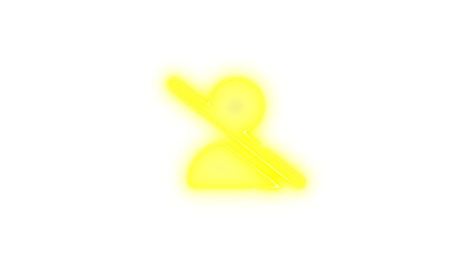 User slash icon yellow color glowing neon on black background