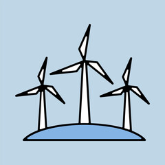 Obraz premium Windmill vector isolated icon. Agriculture sign