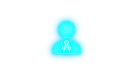 User tie icon cyan color glowing neon on black background