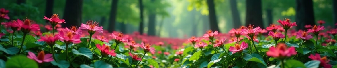 Dense thicket of blooming karvi flowers in the forest, Strobilanthes callosa, karvi flowers,