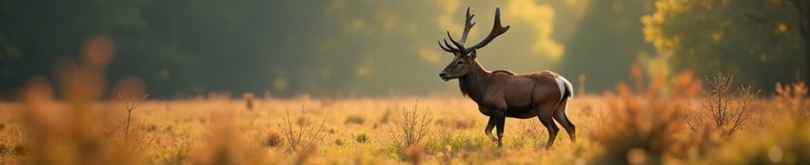 Obraz premium Mouflon's powerful horns piercing through thorny undergrowth, European Mouflon, antlers, nature