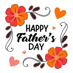 Vibrant Father's Day Vector Design: Stylish Text Illustration on Transparent Background