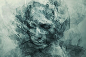 Obraz premium A human figure with a blur of emotions exploring the concept of alexithymia and emotional confusion