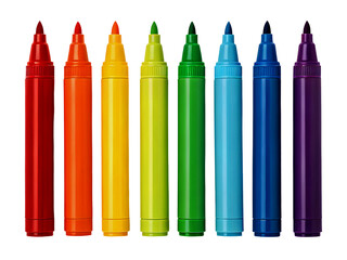 Washable markers set 2025, vibrant, non-toxic, eco-friendly, smooth, precise ink for kids, school, and craft projects, high-quality full HD PNG cut out with transparent background for social media pos