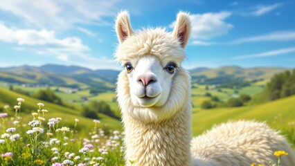 alpaca in the mountains