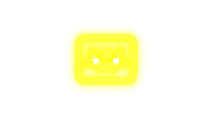 Users rectangle icon yellow color glowing neon on black background