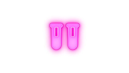 Vials icon pink color glowing neon on black background
