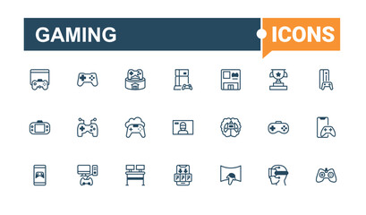 Gaming icons set in linear style. Featuring detox, pirate, mask, cosmetics, eye, cream, facial, foil. Perfect for logos and infographics. Solid line editable vector illustration.
