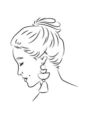 Minimalist Female Portrait – Elegant Line Art Illustration for Wall Decor