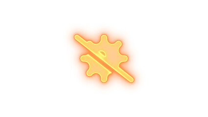 Virus slash icon brown color glowing neon on black background