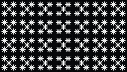 Fototapeta premium Black and white floral themed batik seamless geometric pattern. Perfect for printing, design and textiles