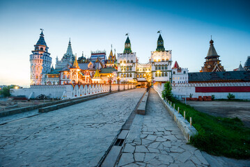 Naklejka premium Picturesque view of Izmailovsky Kremlin in Moscow. Russia