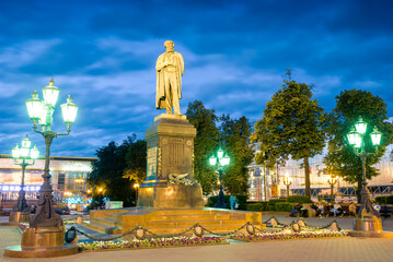 Monument to the Russian genius of poetry Alexander Pushkin. Moscow. Russia