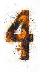 43. Number 43, in an abstract, artistic style, placed on a white background