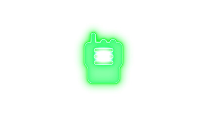 Walkie talkie icon green color glowing neon on black background