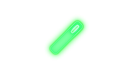 Wand magic icon green color glowing neon on black background