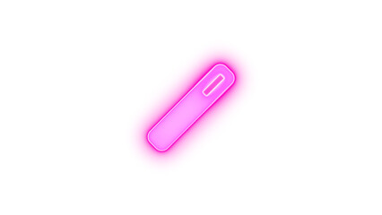 Wand magic icon pink color glowing neon on black background