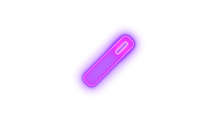 Wand magic icon purple color glowing neon on black background