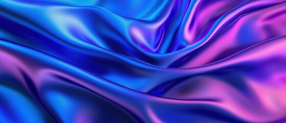 Obraz premium Luxurious satin fabric with iridescent blue and purple reflections