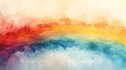 Obraz premium Serene Watercolor Rainbow A Vibrant Display of Colors and Soft Brushstrokes
