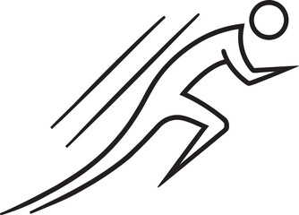 Fototapeta premium Speedy track and field sprinting icon with motion trails 