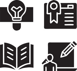 Obraz premium set of learning and education icon black color