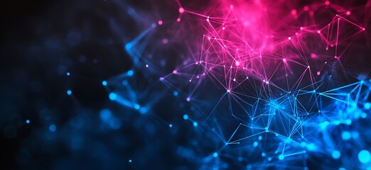 Obraz premium Abstract Network of Connections in Vibrant Blue and Pink Hues