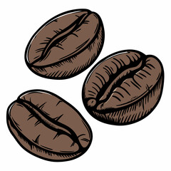 coffee beans isolated on white