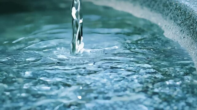 Mesmerizing water ripples as droplet creates circular waves in slow motion