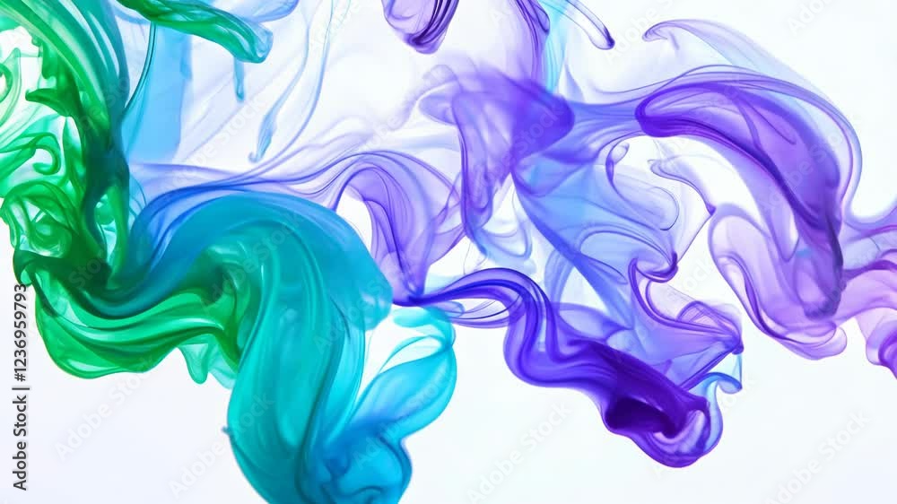 Poster ink or paint drop dissolving in water like a cloud. abstract paint swirls in motion on white backgro