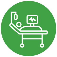 Critical Care Packages Line Green Circle Icon