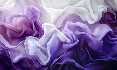 Fototapeta premium Abstract purple and white fabric texture, flowing waves, elegant background, design textile
