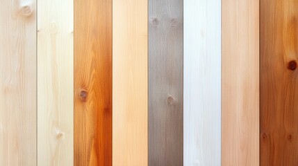 Fototapeta premium Wooden texture panel with smooth beige and light brown grains, high detail and natural light, soft shadows,