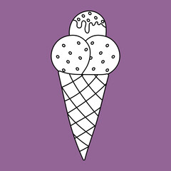 Cartoon Summer Clipart: Hand-drawn Summer Clipart: Black & White Summer Doodles