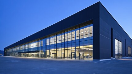 Fototapeta premium Modern building dusk exterior corporate park