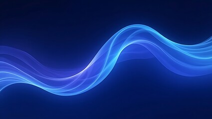 A digital wave moving in a constant distortion of light, with smooth curves in shades of blue, purple, and cyan. Generative Ai.