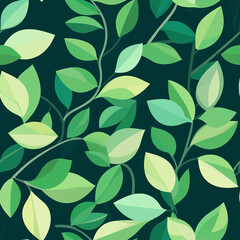 Seamless green leaf pattern design for background and nature inspired projects