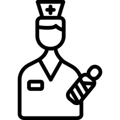  Delivery Nurse Midwife Line Icon