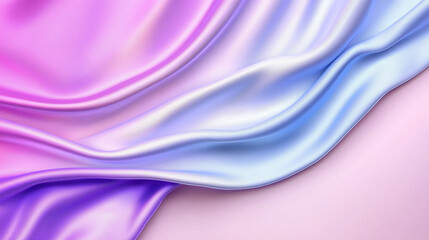 Obraz premium Fluid Elegance: Soft, lustrous silk drapes in a graceful cascade of purple and blue hues, creating a mesmerizing backdrop for fashion, beauty, or design projects. 