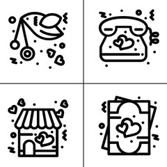 Breakup Day,valentine, heart, love, romance, couple, wedding, shape, romantic, vector, woman, red, concept vector design icon symbol set 